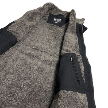 Carhartt USA Loose Fit Washed Duck Sherpa-Lined Mock-Neck Vest Black