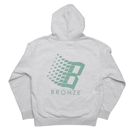 Bronze56K Logo Puff Print Hoodie Heather Grey