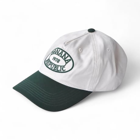 BANANA REPUBLIC Tall Crown Logo Baseball Cap - Cream