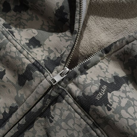 BUTTER GOODS Lowland Camo Zip Thru Hoodie - Black