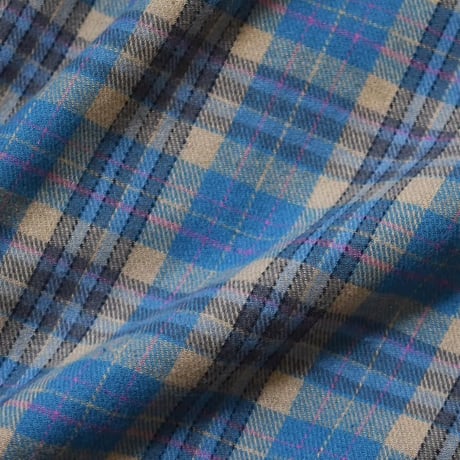 Los Angeles Apparel Cotton Flannel Lounge Pants - Blue/Beige/Pink Plaid