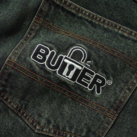 Butter Goods Lock Baggy Denim Jeans Dark Green