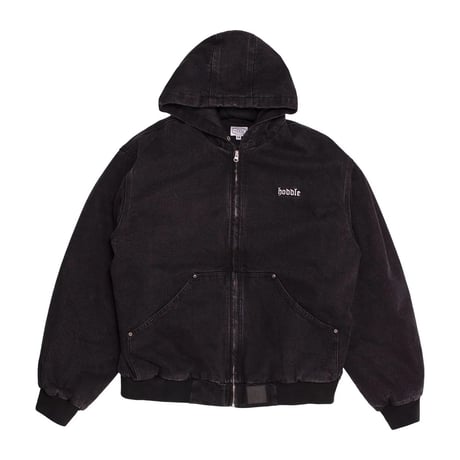 Hoddle Hdl Quilted Denim Hooded Jacket - Black