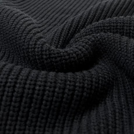 Binghamton Knitting Company Shaker Pullover Knit Sweater Black