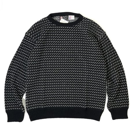 Binghamton Knitting Company Fleck Pullover Knit Sweater BlackｘNatural