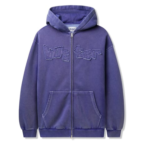 Butter Goods Mineral Wash Zip Thru Hoodie Blue