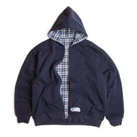 Yardsale Reversible Flannel Hoodie - Blue