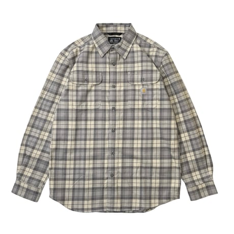 Carhartt L/S Loose Fit Heavyweight Flannel Plaid Shirts Grey