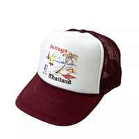Trucker Hat Thailand Vacation Burgundy/White