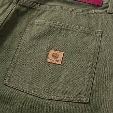 Hellrazor Baggie Denim Pants - Moss Green