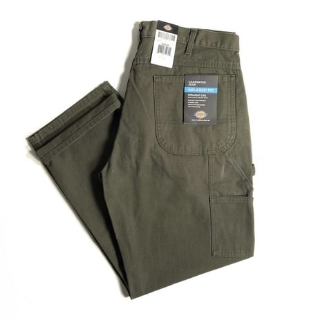 Dickies Relax Fit Straight Leg Carpenter Duck Jeans Moss Green (RMS)