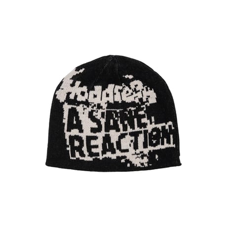 Hoddle Reversable Sane Reaction Beanie - Black/White