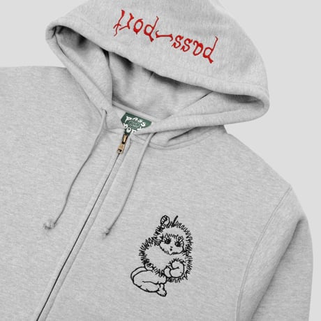 Pass~Port x May Gibbss Webbed Bed Zip Hoodie - Ash