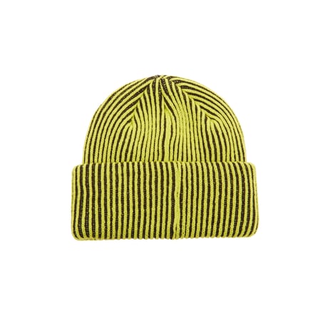 OBEY Bowery II Tone Rib Beanie Flourescent Green Multi
