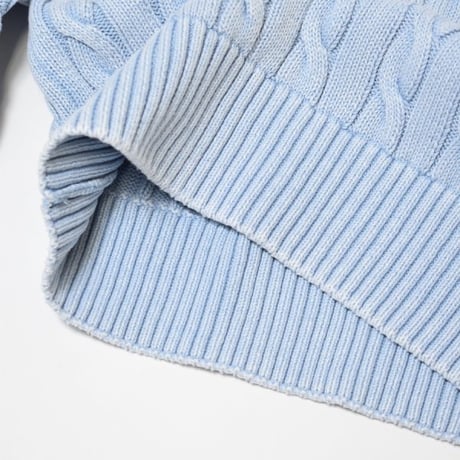 Cotton On Box Fit Cable Crewneck Sweater - Blue