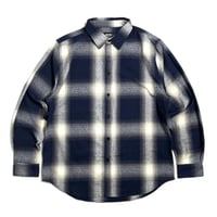 Shakawear Plaid Flannel Overshirt Cream Navy