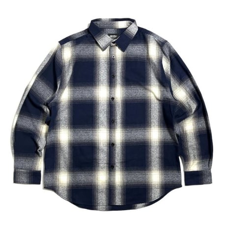 Shakawear Plaid Flannel Overshirt Cream Navy