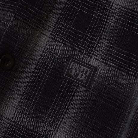 FB County L/S Checker Flannel Shirts - BlackｘBlack