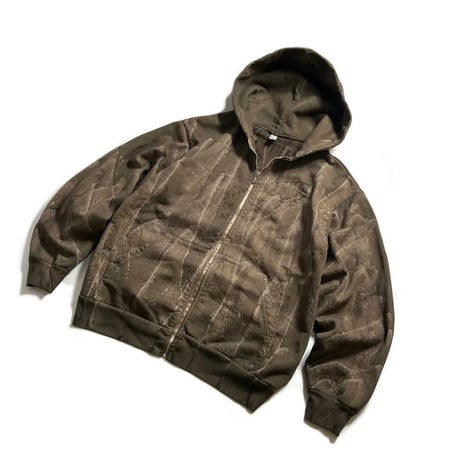 Los Angeles Apparel HF10DD 14oz Heavy Fleece Zip Up Hoodie Drip Dye - Olive