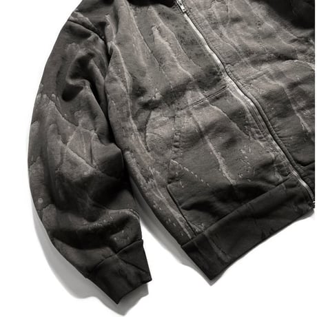 Los Angeles Apparel HF10DD 14oz Heavy Fleece Zip Up Hoodie Drip Dye - Black