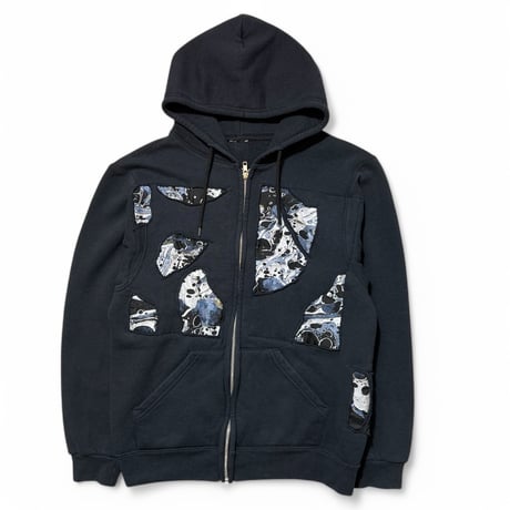 Rawdrip Osaka Lining Patchwork Zip Hoodie Black