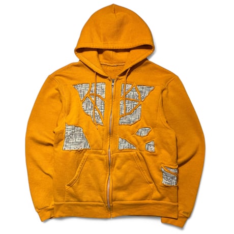 Rawdrip Osaka Lining Patchwork Zip Hoodie Orange