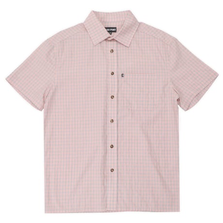 Pass~Port Workers Check Short Sleeve Shirt - Light Pink