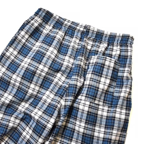 Los Angeles Apparel Cotton Flannel Lounge Pants - White/Blue/Navy Plaid