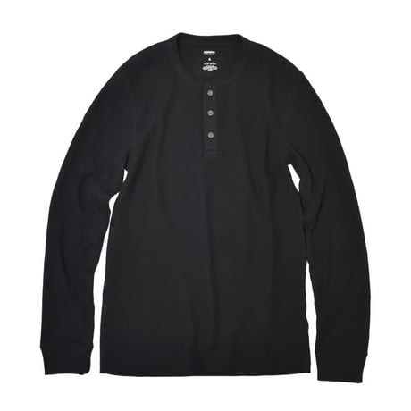 SONOMA GOODS L/S Waffle Henley Thermal - Black