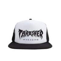 Thrasher Metal Trucker Hat - Black/White/Black