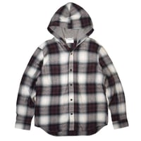 Old Navy Hooded Plaid Flannel Shirts - Burgundy Multi