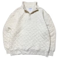Old Navy Quarter-Snap Quilted Fleece Sweatshirt Oatmeal Heather