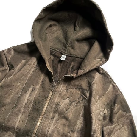 Los Angeles Apparel HF10DD 14oz Heavy Fleece Zip Up Hoodie Drip Dye - Olive