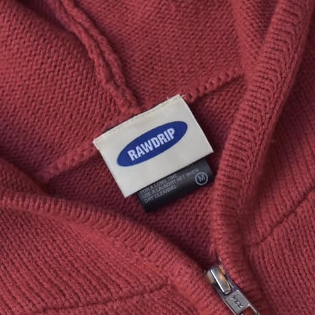 RAWDRIP Original Double Zip Cotton Knit Hoodie - Fade Red