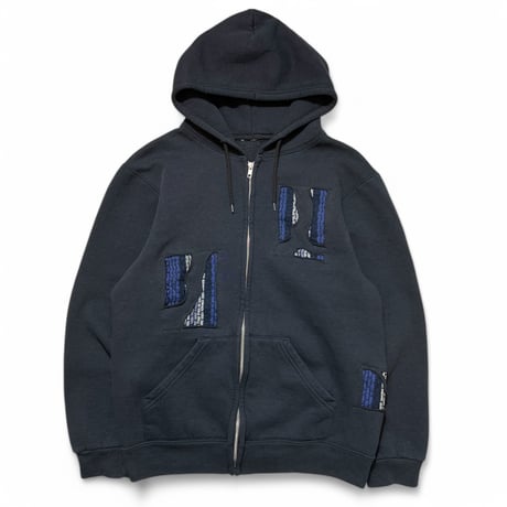 Rawdrip Osaka Lining Patchwork Zip Hoodie Black