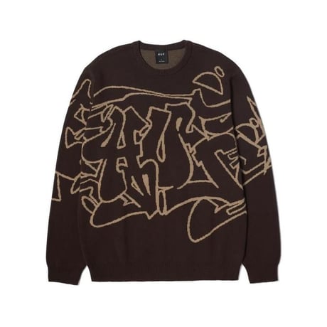 HUF Outlines Crewneck Sweater Espresso