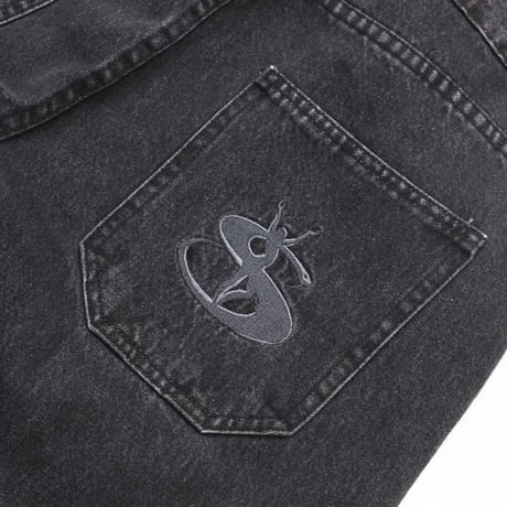 YARDSALE SLUB STAIN PHANTASY JEANS - Black