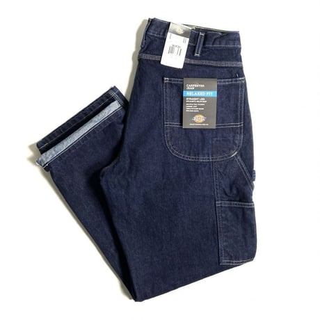 Dickies Relax Fit Straight Leg Carpenter Duck Jeans Rinsed Indigo Blue (RNB)