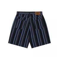 OBEY Baja Stripe Baggy Denim Shorts - Black Multi
