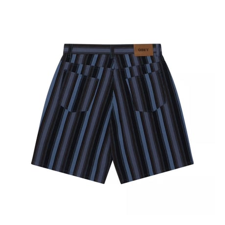 OBEY Baja Stripe Baggy Denim Shorts - Black Multi