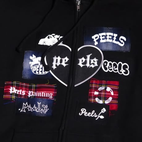 Peels Patch Work hoodie - Black