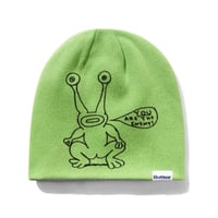 BUTTERGOODS × DANIEL JOHNSTON FrogReversible Beanie - Lime/Grey