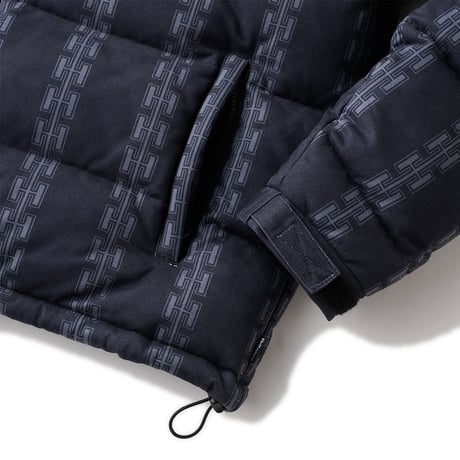 Hellrazor H Chain Suede Hooded Down Jacket Black