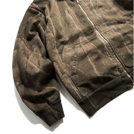 Los Angeles Apparel HF10DD 14oz Heavy Fleece Zip Up Hoodie Drip Dye - Olive