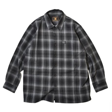 FB County L/S Checker Flannel Shirts - BlackｘBlack