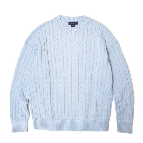 Cotton On Box Fit Cable Crewneck Sweater - Blue