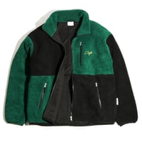 Skateboard Cafe Check Full Zip Fleece Forest Green/Black