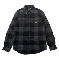Carhartt L/S Loose Fit Heavyweight Flannel Plaid Shirts Black