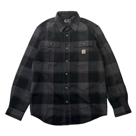 Carhartt L/S Loose Fit Heavyweight Flannel Plaid Shirts Black