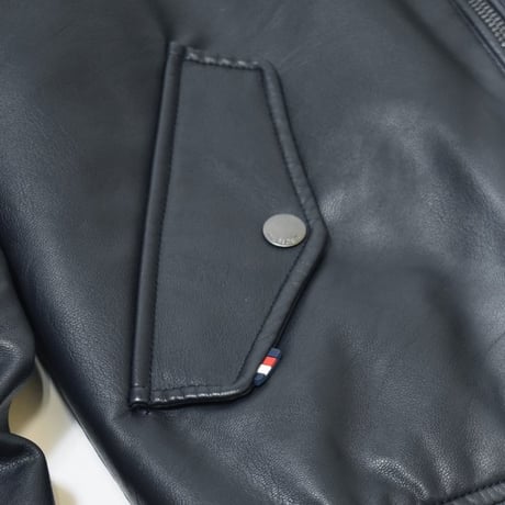 Tommy Hilfiger Faux Leather Military Bomber - Navy